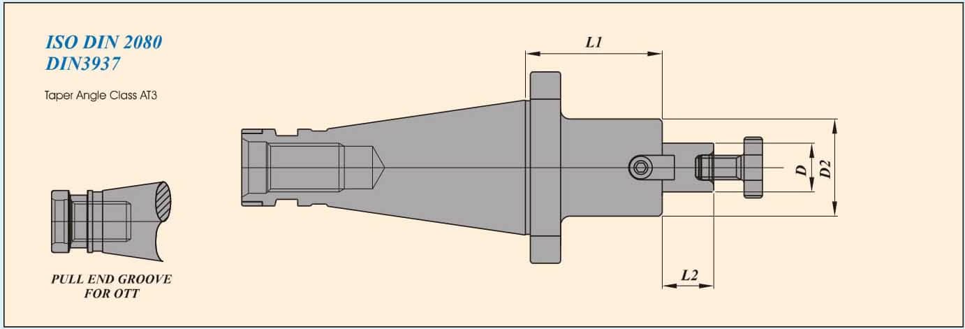 ISO50 FMH27 040 AD Face Mill Holder